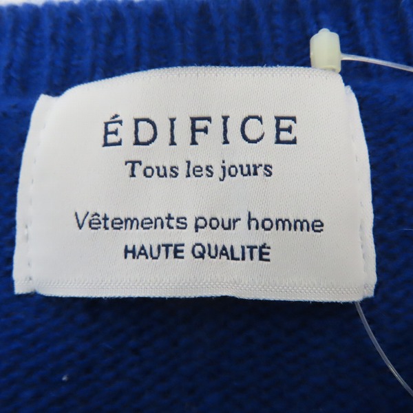 実際に弊社で買取させて頂いた【未使用】EDIFICE/エディフィス カシミヤ混 Vネック セーター 48の画像 2枚目