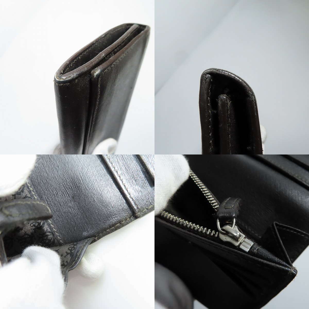 実際に弊社で買取させて頂いたdunhill/ダンヒル シルバー金具 二つ折り レザー 長財布 ウォレット の画像 8枚目