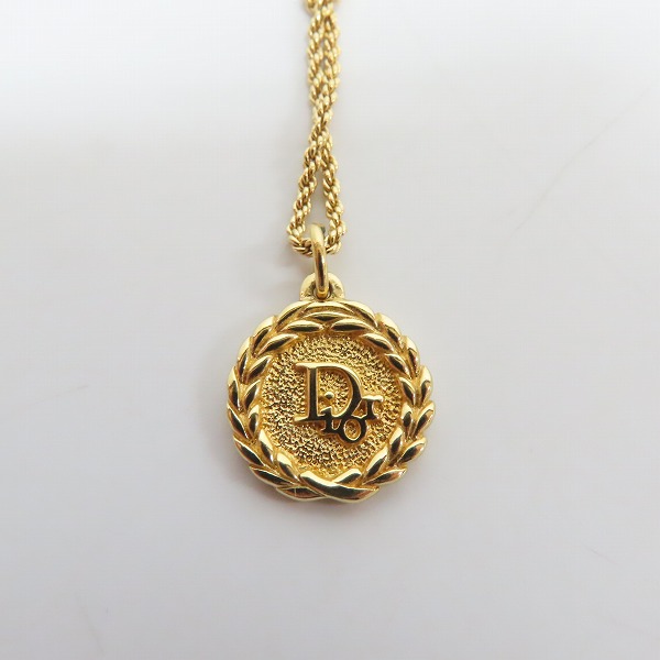 実際に弊社で買取させて頂いたChristian Dior/クリスチャンディオール ディオール ロゴ ラインストーン ネックレス イヤリング セットの画像 1枚目