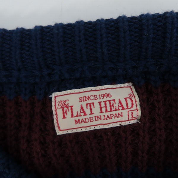実際に弊社で買取させて頂いたFLAT HEAD/フラットヘッド クルーネック ボーダー ニット セーター/Lの画像 2枚目