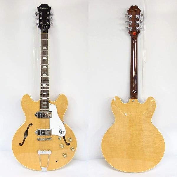 実際に弊社で買取させて頂いた★Epiphone/エピフォン Elitist 1965 Casino NAT/カジノ フルアコ エレキギター 2001年 日本製 ハードケース付の画像 1枚目