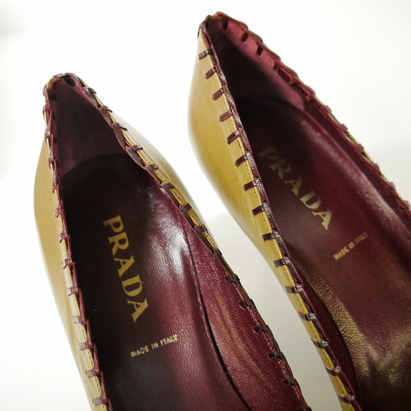 実際に弊社で買取させて頂いたPRADA/プラダ 型押し ヒール パンプス 37の画像 4枚目
