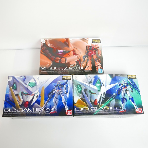 実際に弊社で買取させて頂いた【未組立】バンダイ RG 1/144 シャア専用ザク/ガンダムエクシア/ダブルオークアンタ/3点セット/ガンダム/00/ガンプラ
