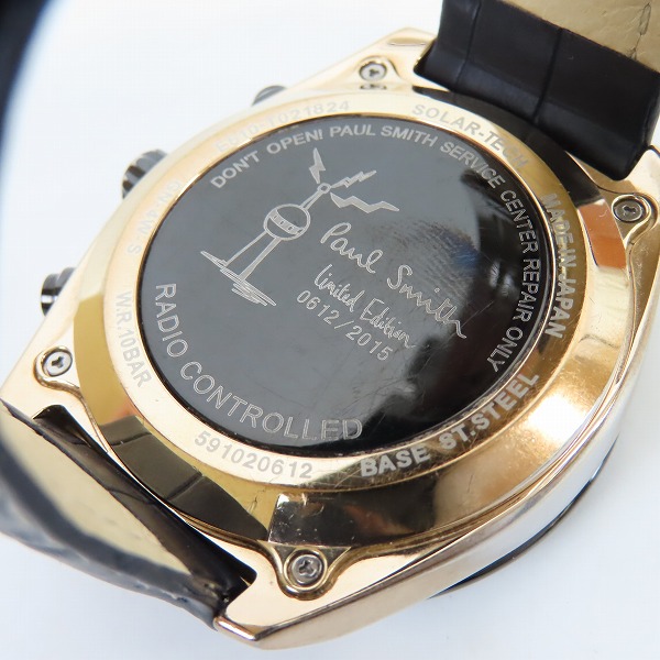 実際に弊社で買取させて頂いたPaul Smith/ポールスミス 電波ソーラー クロノグラフ E610-T021824の画像 3枚目