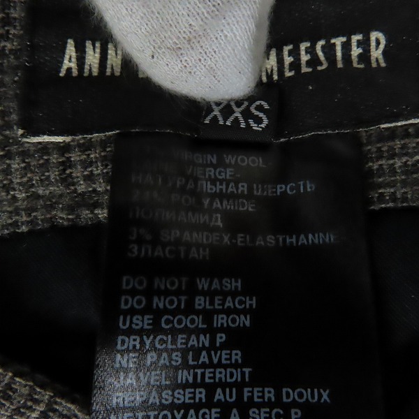 実際に弊社で買取させて頂いたANN DEMEULEMEESTER/アンドゥムルメステール チェック柄 パンツ XXSの画像 3枚目