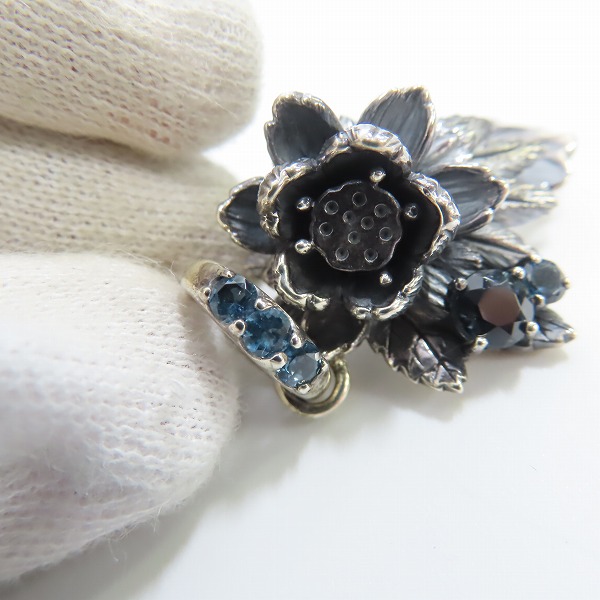 実際に弊社で買取させて頂いた【ギャラ付き】Bloody Mary/ブラッディマリー Lotus head/ロータスヘッド w/ロンドンブルートパーズ ペンダントの画像 6枚目