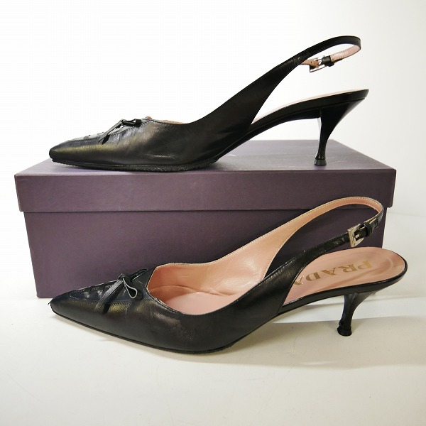 実際に弊社で買取させて頂いたPRADA/プラダ CAPRETTO BICILO レースアップ パンプス 37の画像 2枚目