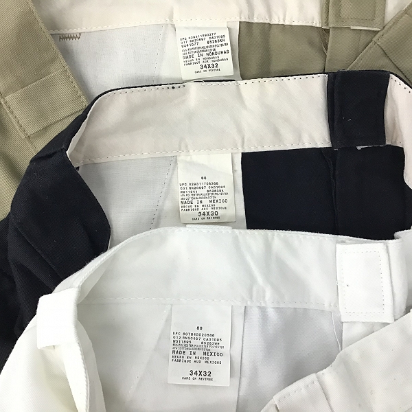 実際に弊社で買取させて頂いたDickies/ディッキーズ ワークパンツ ホワイト/ブラック/ベージュ 3点セットの画像 3枚目