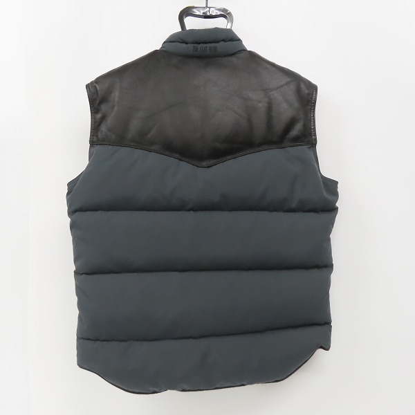 実際に弊社で買取させて頂いたTHE FLAT HEAD/フラットヘッド ヨーク レザー切り替えし ダウンベスト Size：40の画像 1枚目