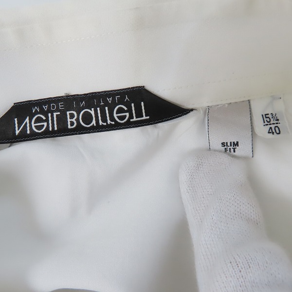 実際に弊社で買取させて頂いたNeil Barrett/ニールバレット 無地 長袖ボタンシャツ 40の画像 2枚目