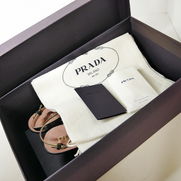 実際に弊社で買取させて頂いたPRADA/プラダ CAPRETTO BICILO レースアップ パンプス 37の画像 8枚目