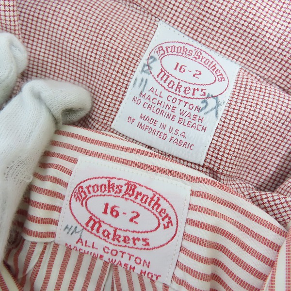 実際に弊社で買取させて頂いたBrooks Brothers/ブルックスブラザーズ 無地/ストライプ/チェック柄 長袖シャツ 4点セットの画像 2枚目