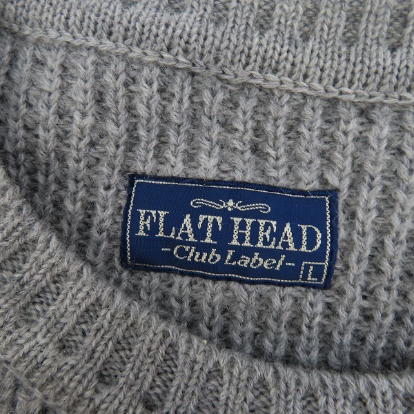 実際に弊社で買取させて頂いたFLAT HEAD/フラットヘッド クルーネック ラインボーダー ウールニット セーター/Lの画像 2枚目