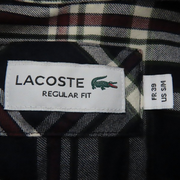 実際に弊社で買取させて頂いたLACOSTE/ラコステ ロゴ チェック シャツ CH0523/US S/Mの画像 2枚目