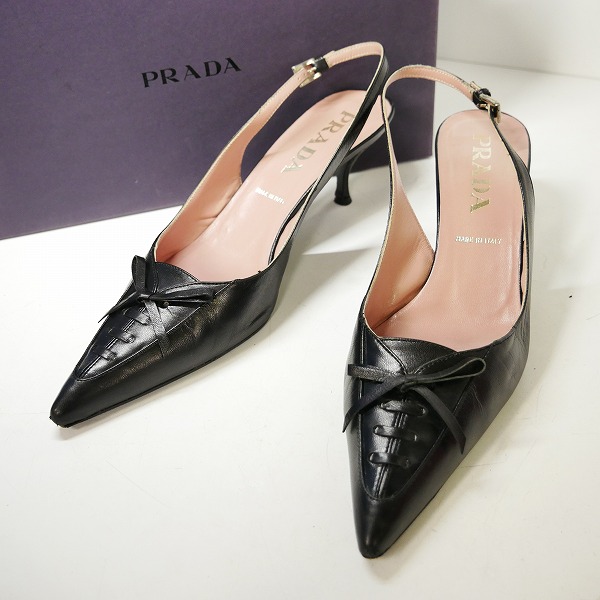 実際に弊社で買取させて頂いたPRADA/プラダ CAPRETTO BICILO レースアップ パンプス 37