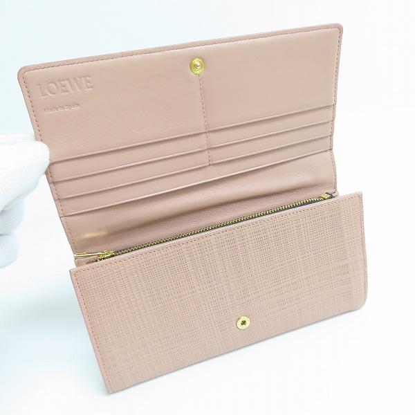 実際に弊社で買取させて頂いたLOEWE/ロエベ アナグラム コンチネンタル リネン ウォレット 二つ折り 長財布 101.88.K98の画像 3枚目