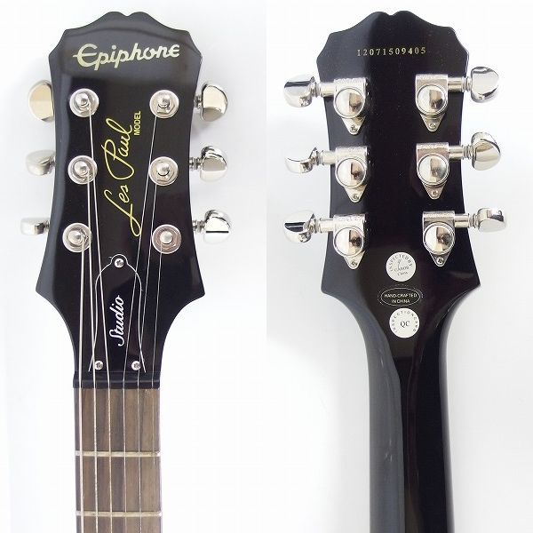 実際に弊社で買取させて頂いた★Epiphone/エピフォン Les Paul Studio Ebony/レスポール スタジオ エレキギター ギグケース付 の画像 2枚目