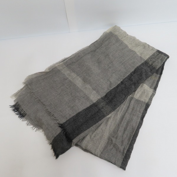 実際に弊社で買取させて頂いたBURBERRY/バーバリー チェック柄 大判ストール グレー系
