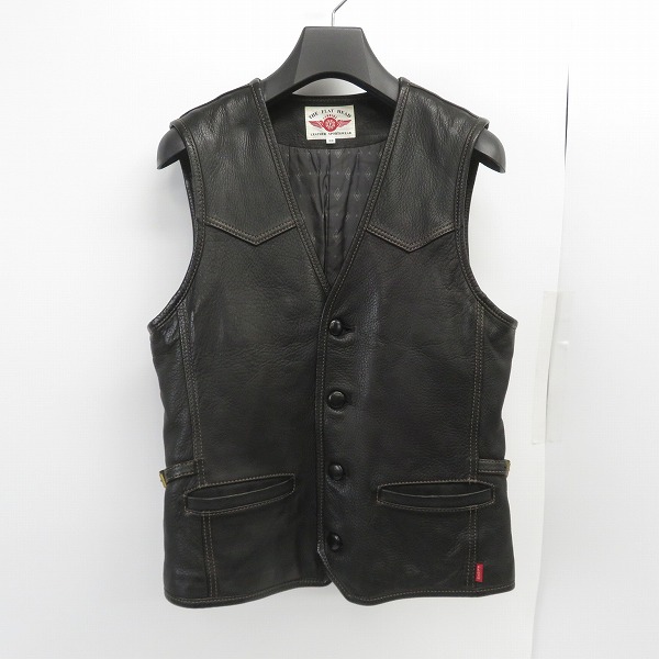 実際に弊社で買取させて頂いたTHE FLAT HEAD/フラットヘッド ディアスキン レザーベスト/ジレ 38