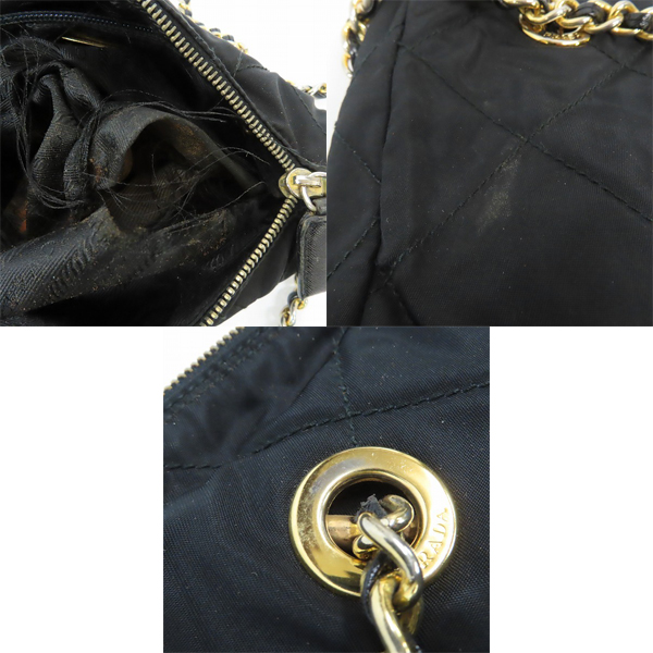 実際に弊社で買取させて頂いた【難有り】PRADA/プラダ キルティング チェーンショルダーバッグ B2384の画像 6枚目