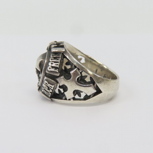 実際に弊社で買取させて頂いたDEAL DESIGN/ディールデザイン グリッド スカル カレッジ リング 21号の画像 2枚目