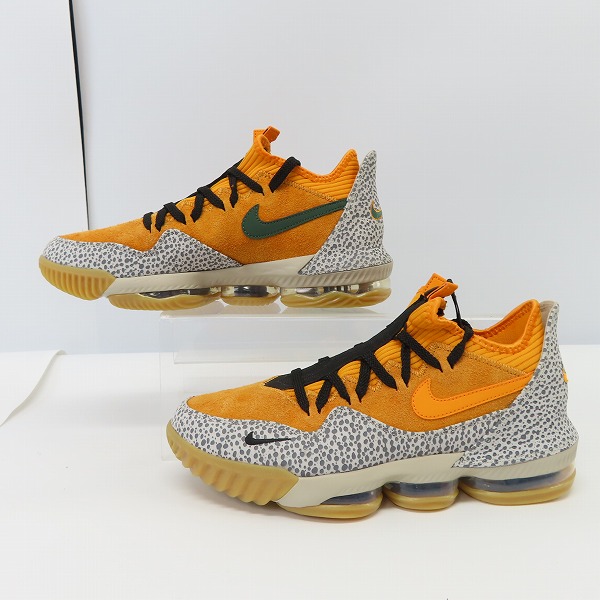 実際に弊社で買取させて頂いた【未使用】NIKE/ナイキ LEBRON 16 LOW AC ORANGE/GREY ATMOS SAFARI レブロン16 CD9471-800/27.5の画像 2枚目