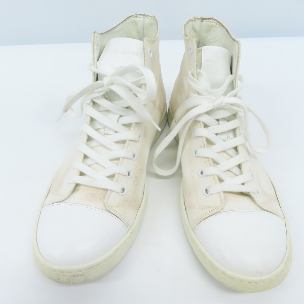 実際に弊社で買取させて頂いたMARC JACOBS/マークジェイコブス サイドデザイン キャンバス カットスニーカー Size：42
