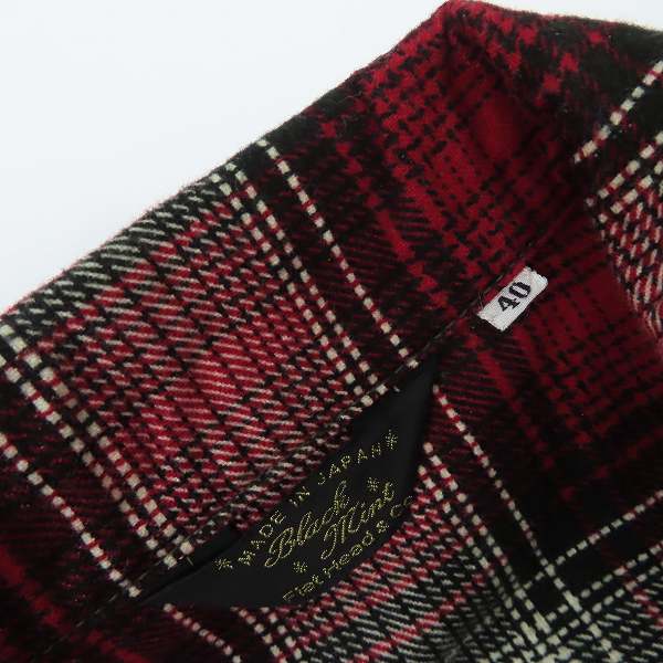 実際に弊社で買取させて頂いたFLAT HEAD/フラットヘッド Black Mint チェック柄 長袖 シャツ 40の画像 2枚目