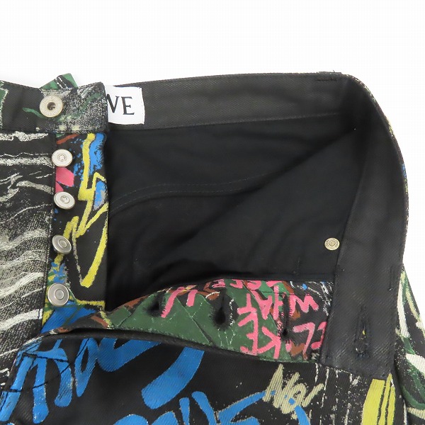 実際に弊社で買取させて頂いた【JPタグ】LOEWE/ロエベ グラフィティペイント 5ポケット パンツ Size：44の画像 6枚目