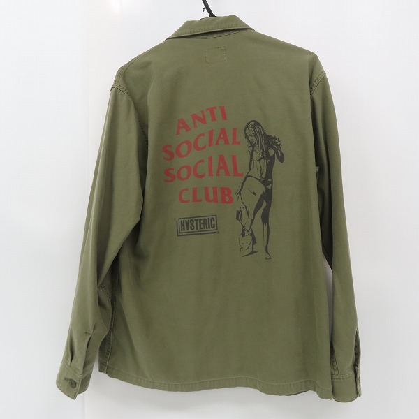 実際に弊社で買取させて頂いたアンチソーシャルソーシャルクラブ×ヒステリックグラマー 20SS ミリタリー シャツ 02201AH14/Lの画像 1枚目