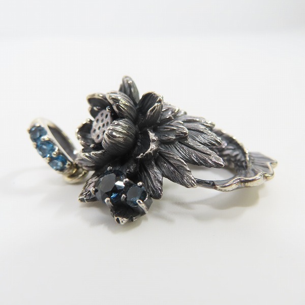 実際に弊社で買取させて頂いた【ギャラ付き】Bloody Mary/ブラッディマリー Lotus head/ロータスヘッド w/ロンドンブルートパーズ ペンダントの画像 4枚目