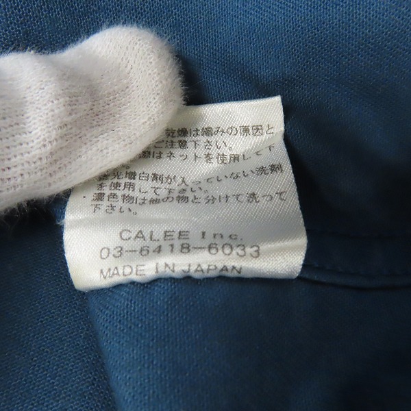 実際に弊社で買取させて頂いたCALEE/キャリー バック刺繍 半袖 ワークシャツ/Mの画像 4枚目