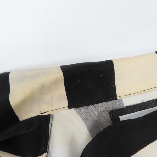 実際に弊社で買取させて頂いたFIT MIHARA YASUHIRO/フィットミハラヤスヒロ ストライプ フラワープリント 開襟サテン 半袖シャツ F00SH004/46の画像 5枚目