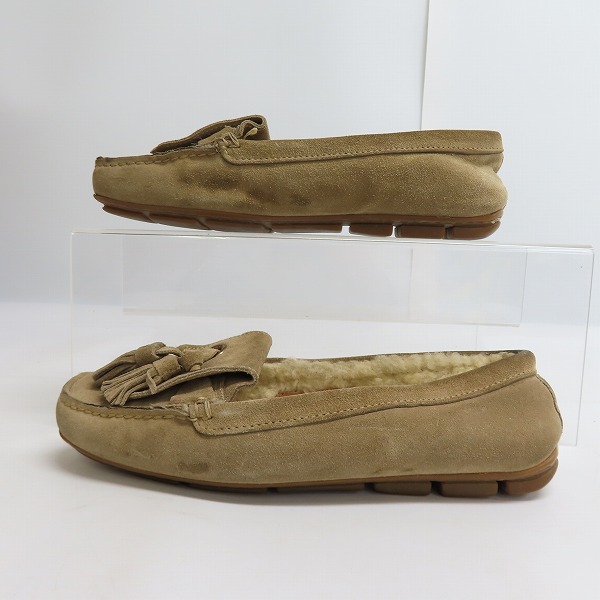 実際に弊社で買取させて頂いたPRADA/プラダ タッセル/ボア スウェードレザードライビングシューズ 1DD010/36の画像 3枚目