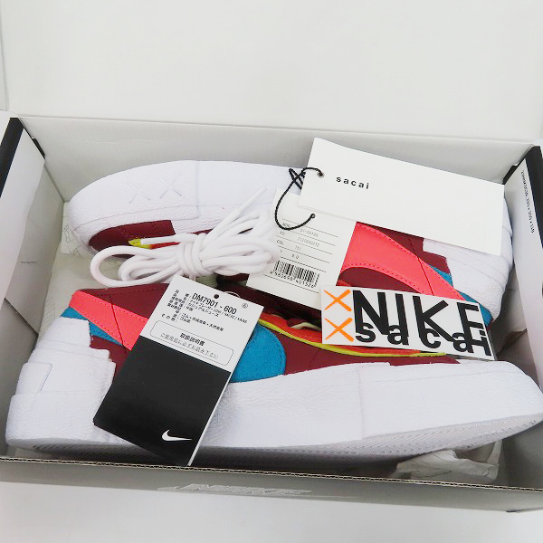 実際に弊社で買取させて頂いた【未使用】NIKE×SACAI×KAWS/ナイキ×サカイ×カウズ BLAZER LOW Team Red/ブレーザーロー チームレッド DM7901-600/27の画像 6枚目