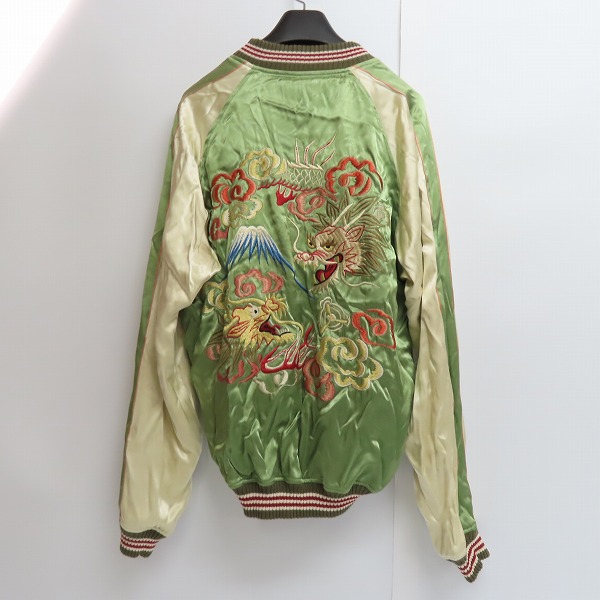 実際に弊社で買取させて頂いたTHE FLAT HEAD/フラットヘッド 龍 虎 リバーシブル スカジャン /XLの画像 3枚目