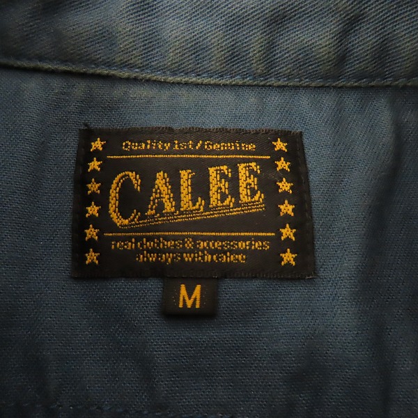 実際に弊社で買取させて頂いたCALEE/キャリー バック刺繍 半袖 ワークシャツ/Mの画像 2枚目