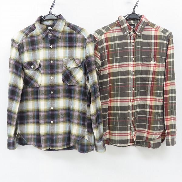 実際に弊社で買取させて頂いたCANTERBURY/カンタベリー 長袖 チェックシャツ/ネルシャツ 2点セット