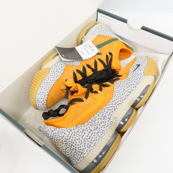 実際に弊社で買取させて頂いた【未使用】NIKE/ナイキ LEBRON 16 LOW AC ORANGE/GREY ATMOS SAFARI レブロン16 CD9471-800/27.5の画像 8枚目