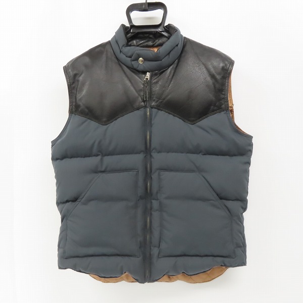 実際に弊社で買取させて頂いたTHE FLAT HEAD/フラットヘッド ヨーク レザー切り替えし ダウンベスト Size：40