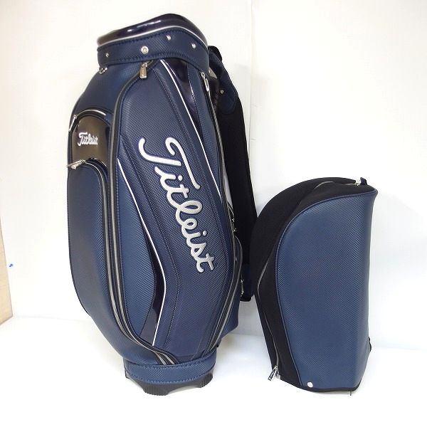 実際に弊社で買取させて頂いた【未使用】Titleist/タイトリスト CB932 9.5型 5分割キャディーバッグ 47インチ対応 アスリートスポーツ ネイビーの画像 1枚目