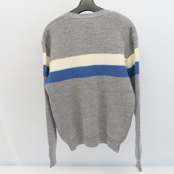 実際に弊社で買取させて頂いたFLAT HEAD/フラットヘッド クルーネック ラインボーダー ウールニット セーター/Lの画像 1枚目