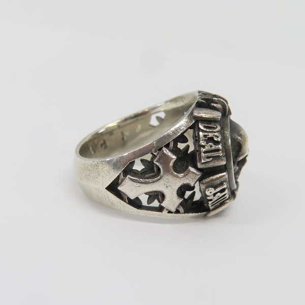 実際に弊社で買取させて頂いたDEAL DESIGN/ディールデザイン グリッド スカル カレッジ リング 21号の画像 4枚目