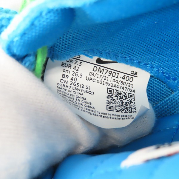 実際に弊社で買取させて頂いたKAWS×sacai×NIKE/カウズ×サカイ×ナイキ Blazer Low Neptune Blue ブレーザー DM7901-400 26.5の画像 5枚目