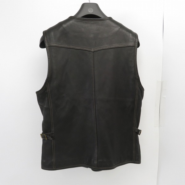 実際に弊社で買取させて頂いたTHE FLAT HEAD/フラットヘッド ディアスキン レザーベスト/ジレ 38の画像 1枚目