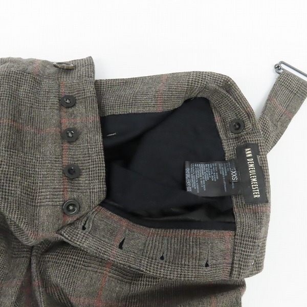 実際に弊社で買取させて頂いたANN DEMEULEMEESTER/アンドゥムルメステール チェック柄 パンツ XXSの画像 5枚目