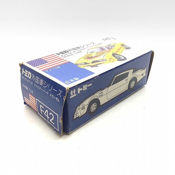 実際に弊社で買取させて頂いた【空箱のみ】トミカ 外国車シリーズ 青箱 F42 ポンティアック ファイアーバード トランザムの画像 3枚目