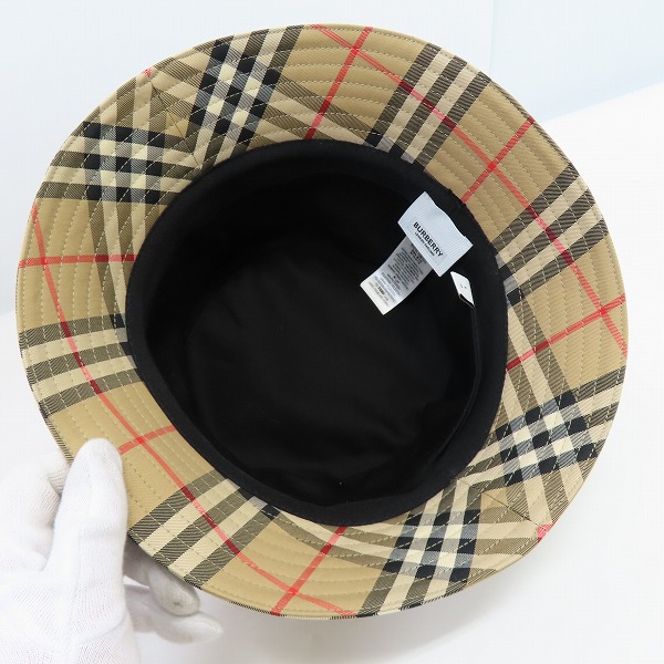 実際に弊社で買取させて頂いた【JPタグ】BURBERRY/バーバリー 2 PANEL BUCKET HAT CHECK チェック バケット ハット 8026927/Lの画像 3枚目