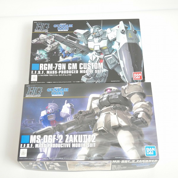 実際に弊社で買取させて頂いた【未組立】バンダイ HG 1/144 ジム・カスタム/ザクⅡ F2型 連邦軍仕様/2点セット/ガンプラ/ガンダム/0083