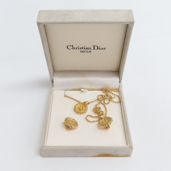 実際に弊社で買取させて頂いたChristian Dior/クリスチャンディオール ディオール ロゴ ラインストーン ネックレス イヤリング セットの画像 8枚目